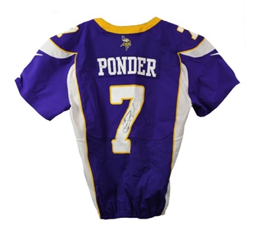 2012 Christian Ponder Game Worn   and Signed Minnesota Vikings Jersey (NFL LOA)